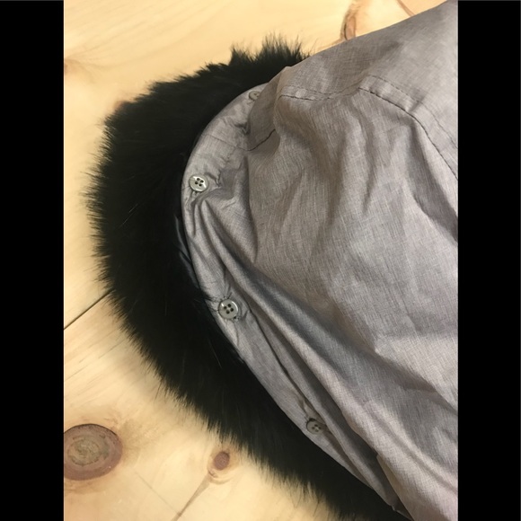 NWT,Laundry Shelli segal puffer fur trim dove grey - Picture 8 of 10